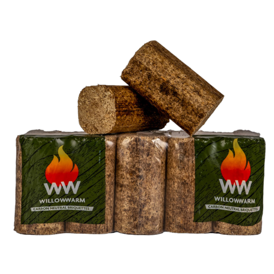 A photo of WillowWarm Briquettes Stacked