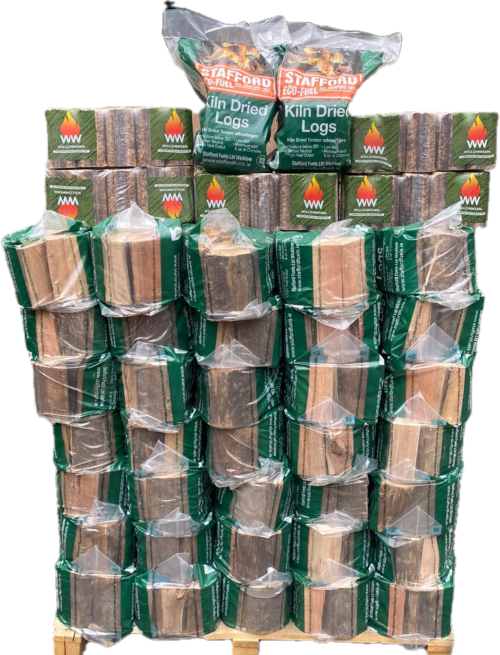 An image of 105 Bags of Kiln-dried Logsand 5 bags of WillowWarm Briquettes