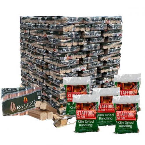 Picture of eflame and 5 bags of Kiln Dried Kindling