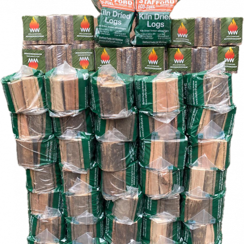 An image of 105 Bags of Kiln-dried Logsand 5 bags of WillowWarm Briquettes